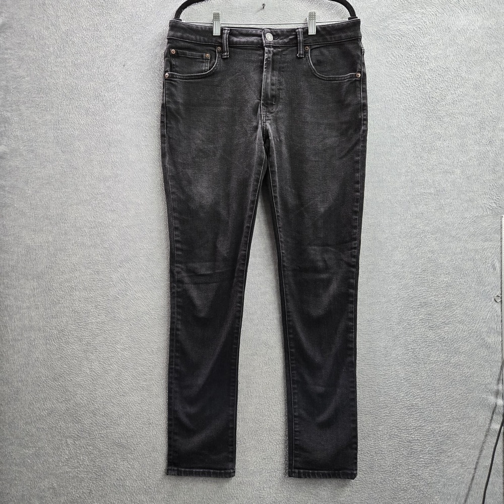 American Eagle Outfitters Men Jeans 34X32 Black Denim Skinny Slim 30"